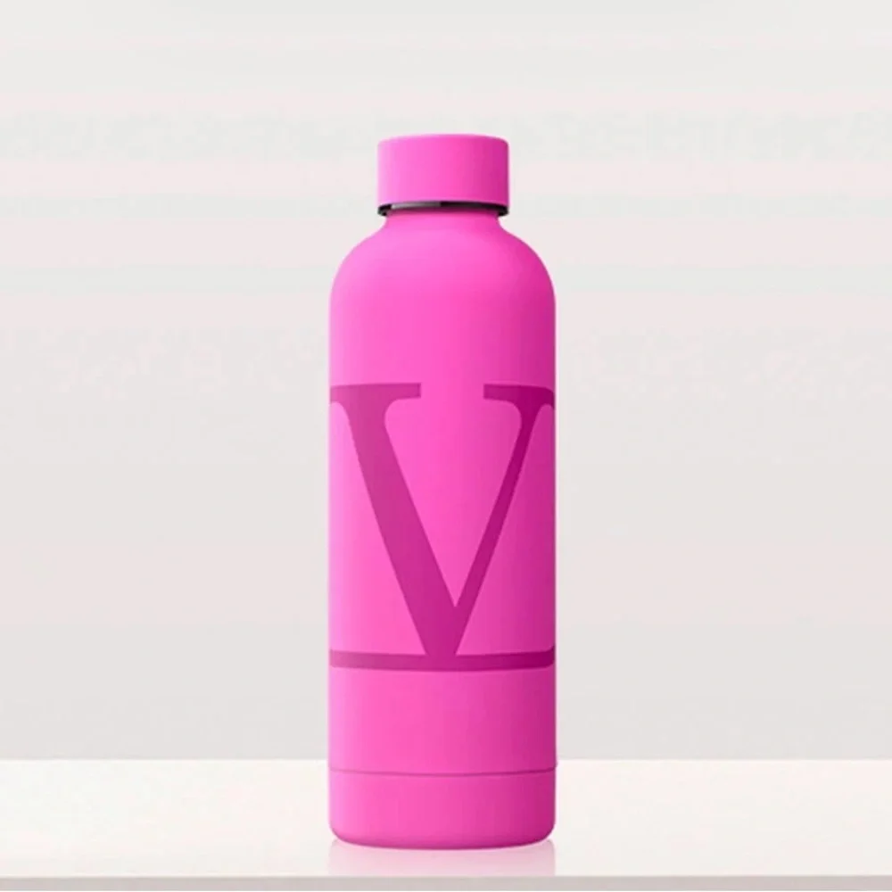 Pink Valentino V Logo Water Bottle & Puffer Gloss